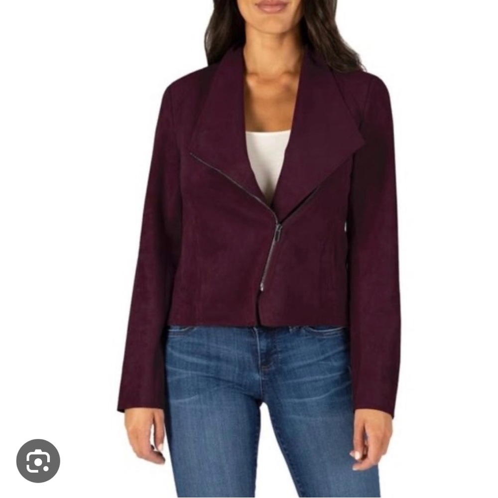 KUT Draped Front Faux Suede Jacket